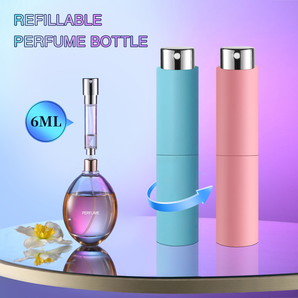 Perfume Fragrance Booster - 6ml หมุนน้ําหอม Atomizer แบบพกพาด้านล่างบรรจุ Travel MINI
