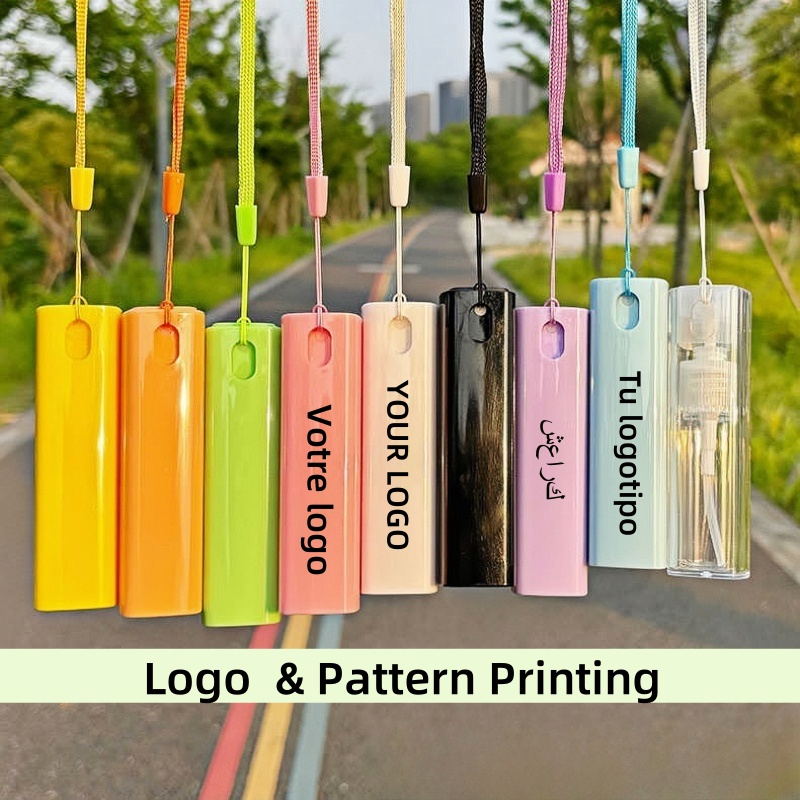 Perfume Fragrance Logo - 【โลโก้แบบกำหนดเอง】ปรับแต่งขวดสเปรย์พลาสติกหลากสีขนาด 10 มล. จำนวน 50 ชิ้น