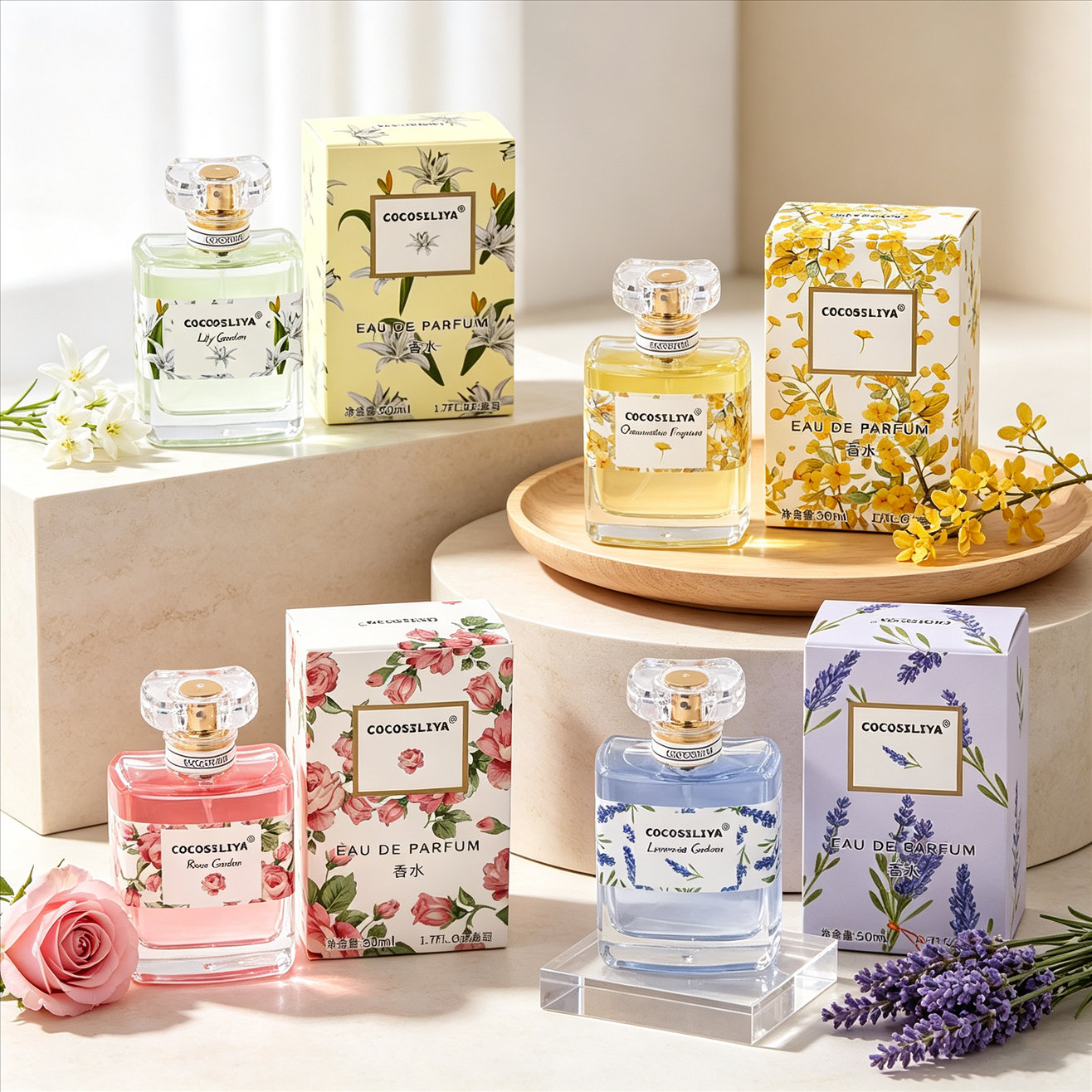 Perfume Fragrance Rose - น้ำหอมสำหรับผู้หญิง COCOSILIYA, ขนาด 1.7 ออนซ์ X